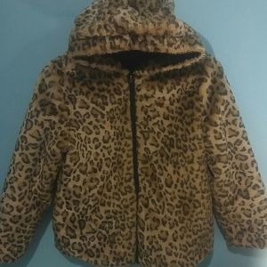 Kids Faux Cheetah Print Coat